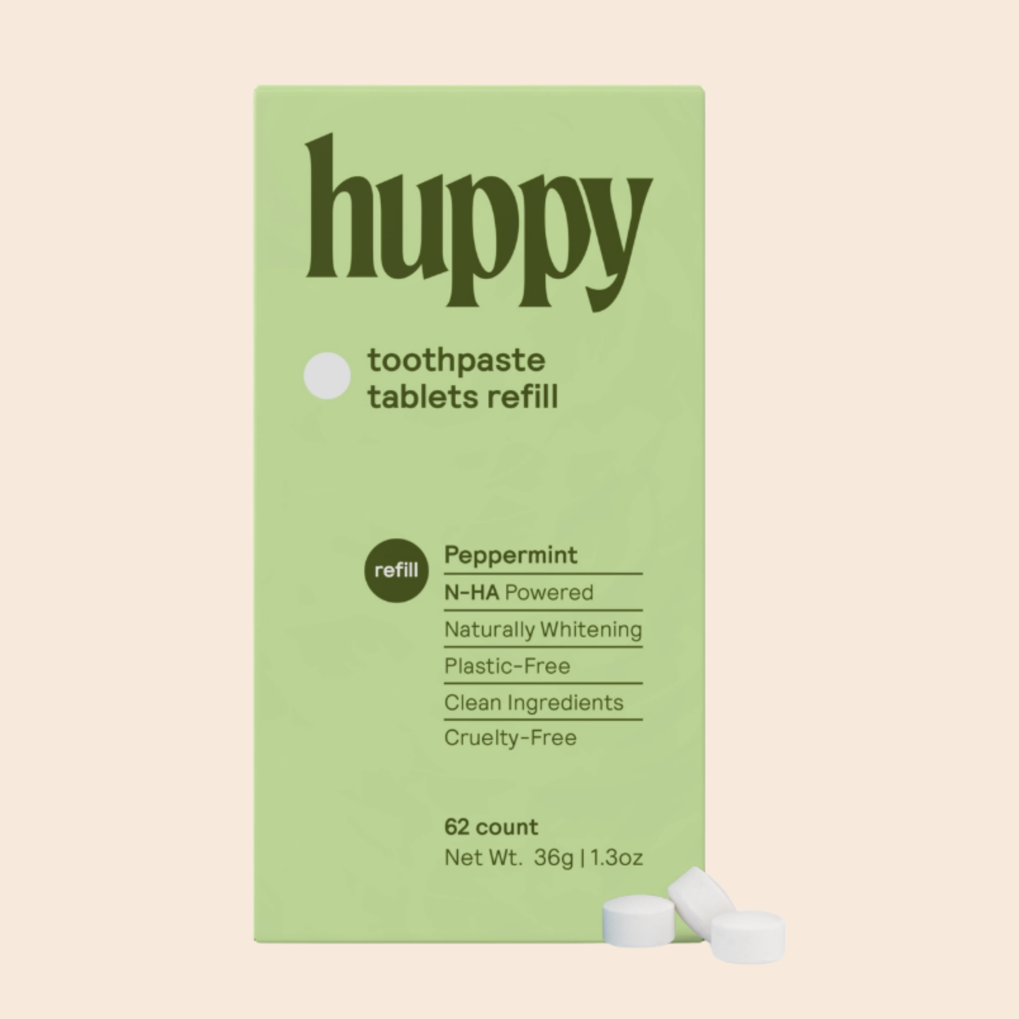 Huppy Fluoride-Free Toothpaste Tablets