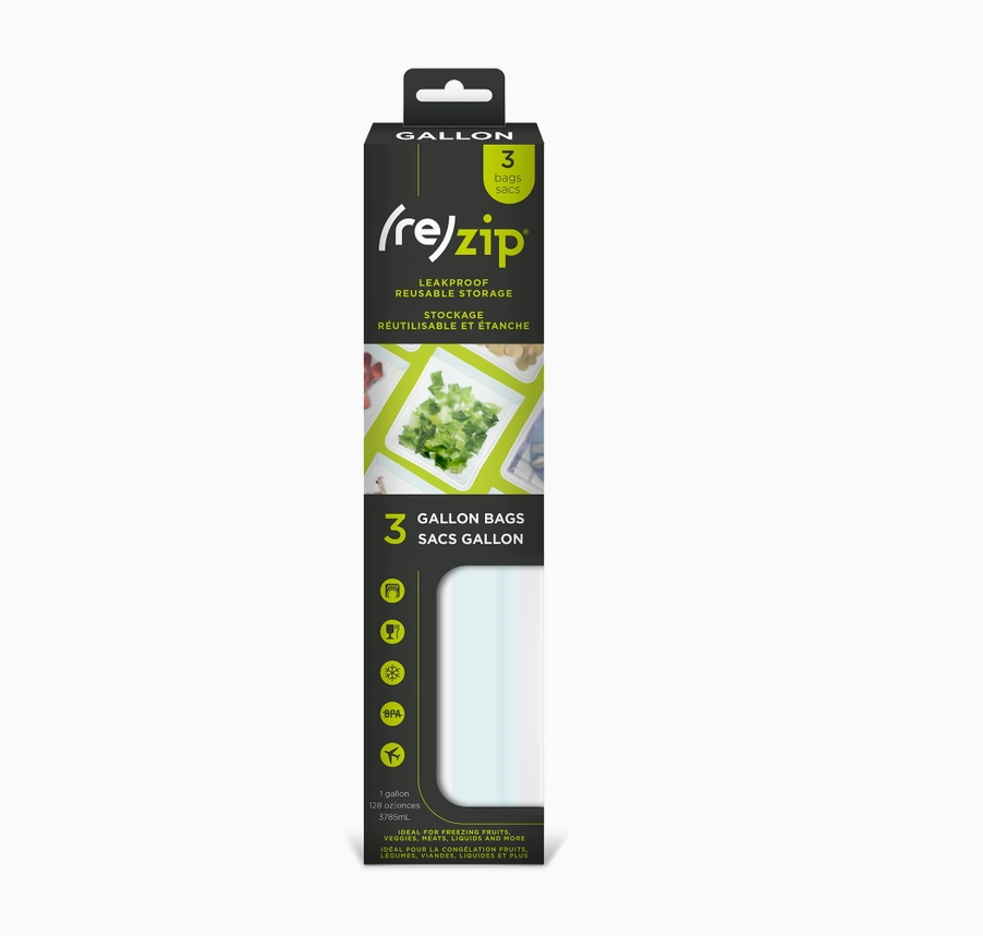Reusable Flat Gallon Storage Bags Clear (3-piece)