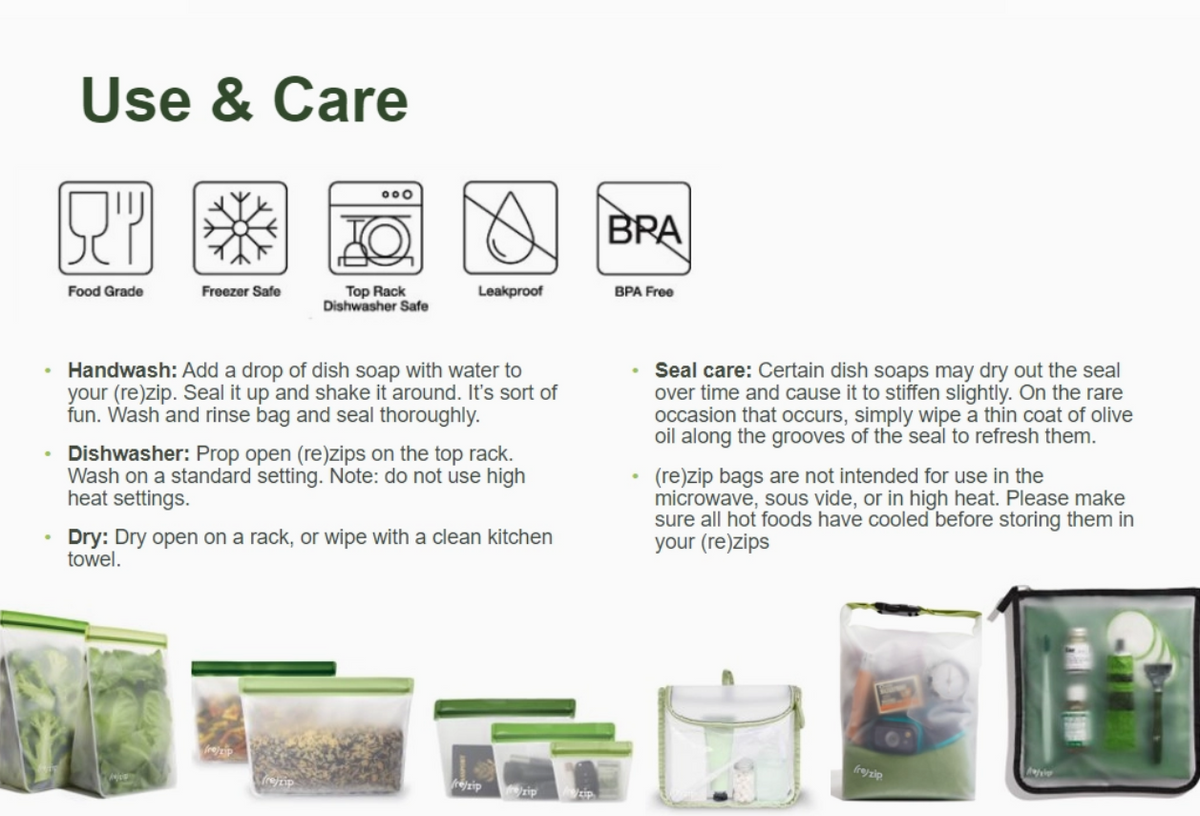 Reusable Flat Gallon Storage Bags (3-piece)
