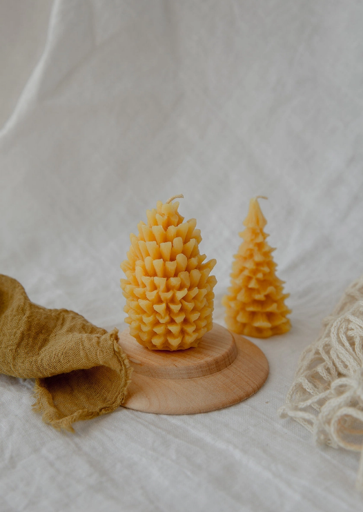 Beeswax Tree and Pinecone Candles