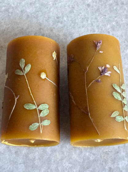 Botanical Pillar Beeswax Candle