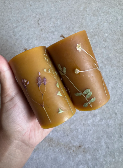 Botanical Pillar Beeswax Candle