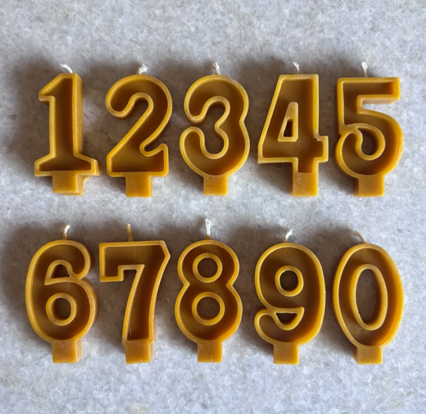 Beeswax Birthday Number Candles