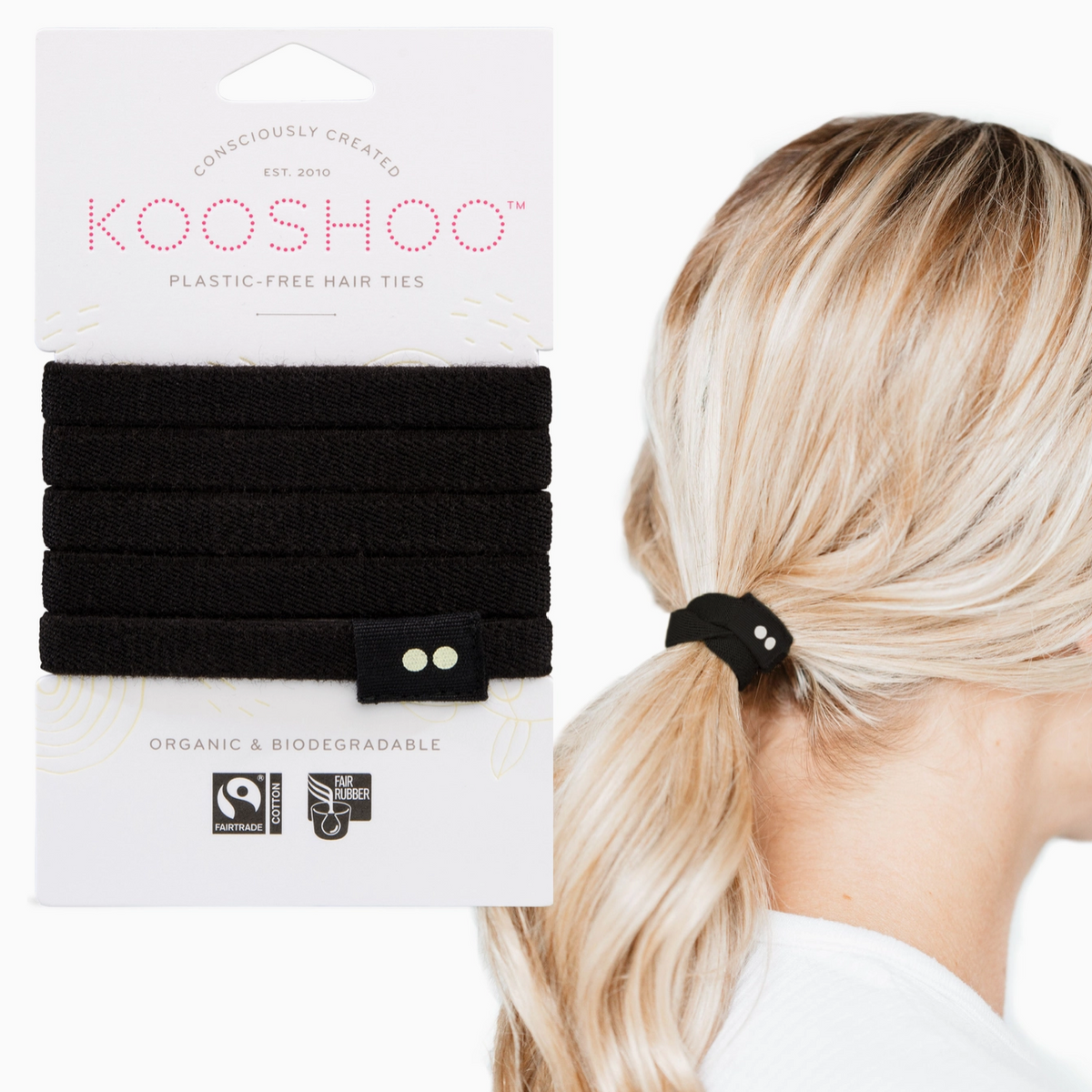 Plastic-Free Hair Ties (Black)