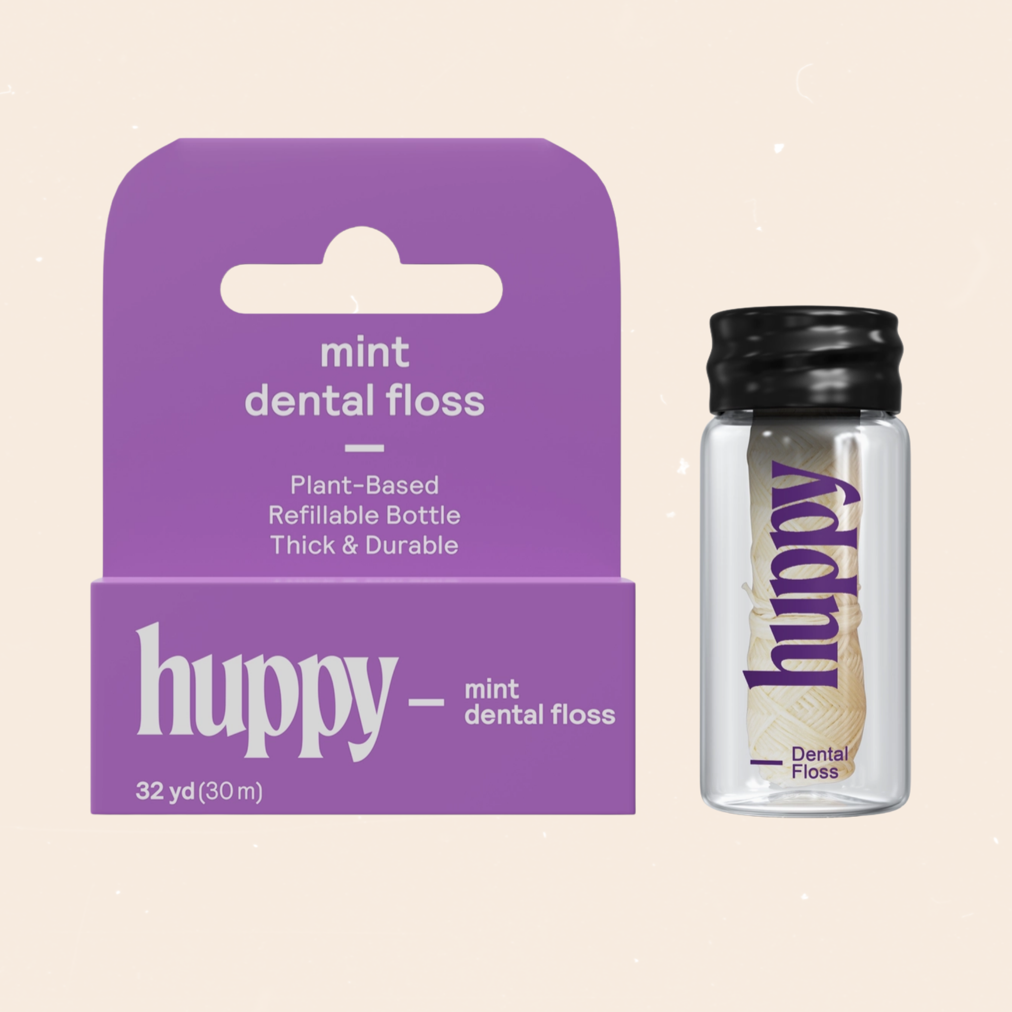 Vegan Dental Floss in Glass Jar